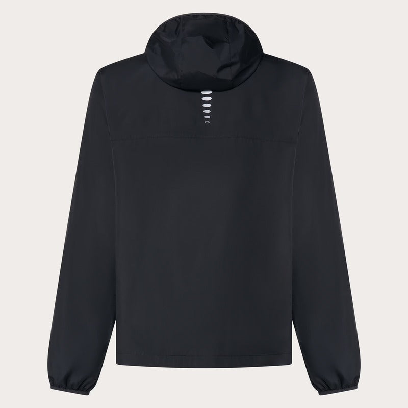 OAKLEY Jacke Foundational, bequeme Freizeitbekleidung, schwarze Jacke mit sichtbaren Reißverschlüssen und Kapuze.