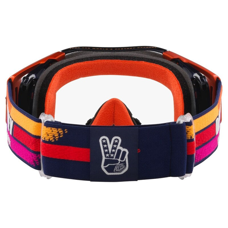 OAKLEY Airbrake MX Brille - TLD Navy Sunrise Clear Linse