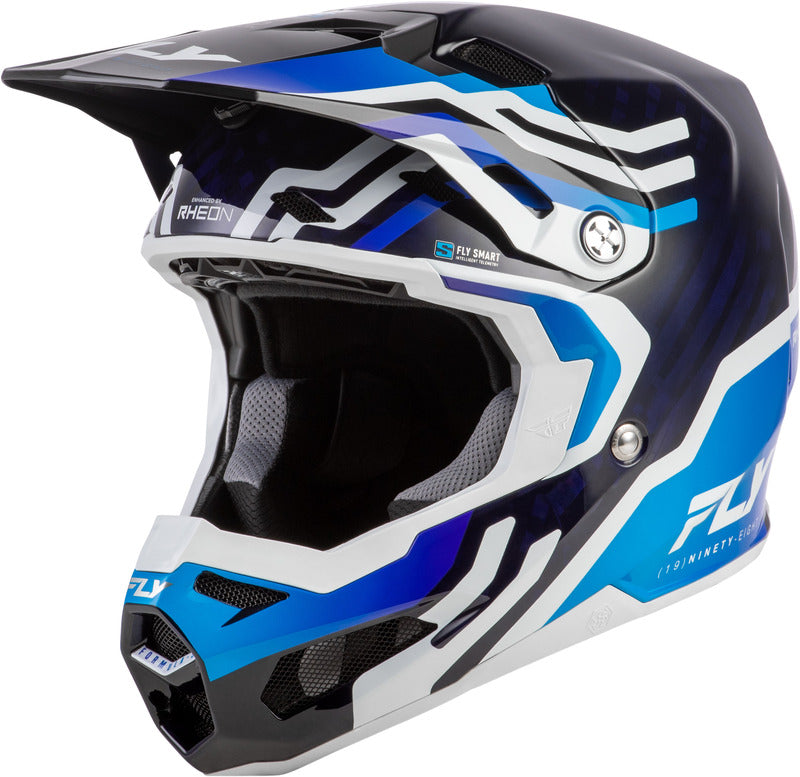 Fly Racing Formula S Carbon Byte Helm Blau Carbonweiss
