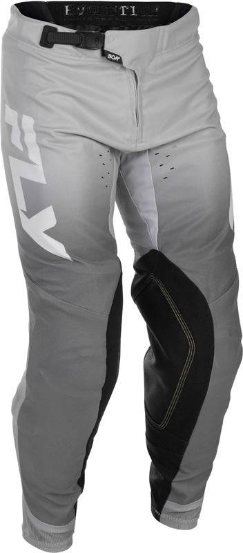 Fly Racing Evolution Dst MX-Hose in Weiß und Grau, robuste Motocross-Hose mit Schutz und bequemem Sitz, ideal für Offroad-Fahrten.