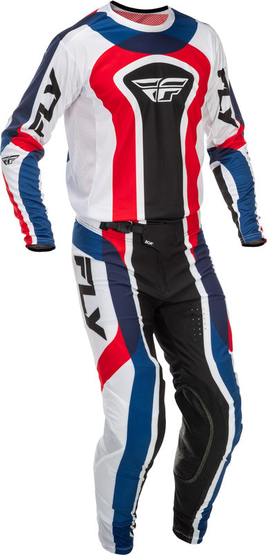 Fly Racing Lite Glory Special Edition MX-Jersey in Rot, Weiß und Blau, mit stylischem Motorsport-Design und bequemem Material.