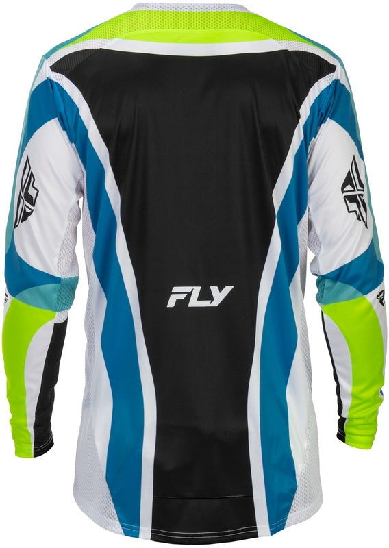 Fly Racing Lite Current L E Jersey Weiss Lime Blau