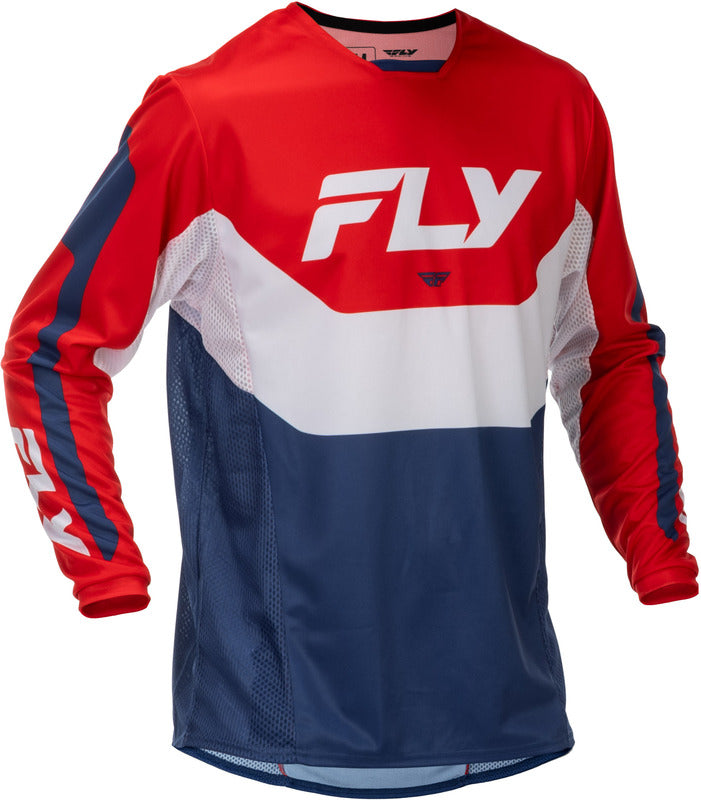 Fly Racing Kinetic Jersey Rot Weiss Blau