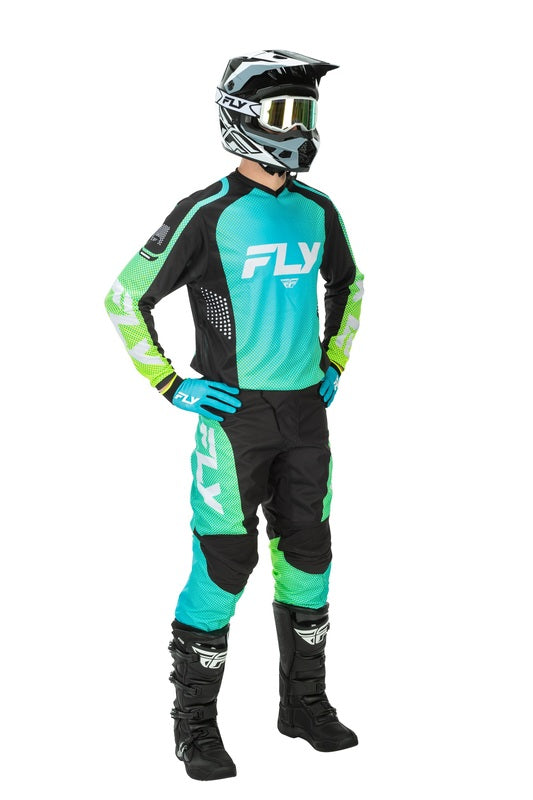 Fly Racing F 16 Hose Aqua Schwarz Weiss