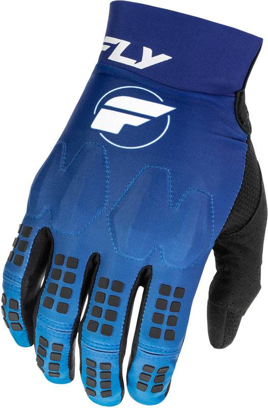Fly Racing Evolution DST MX-Handschuhe in Blau und Weiß mit robustem Design und bequemem Sitz, ideal für Motocross.