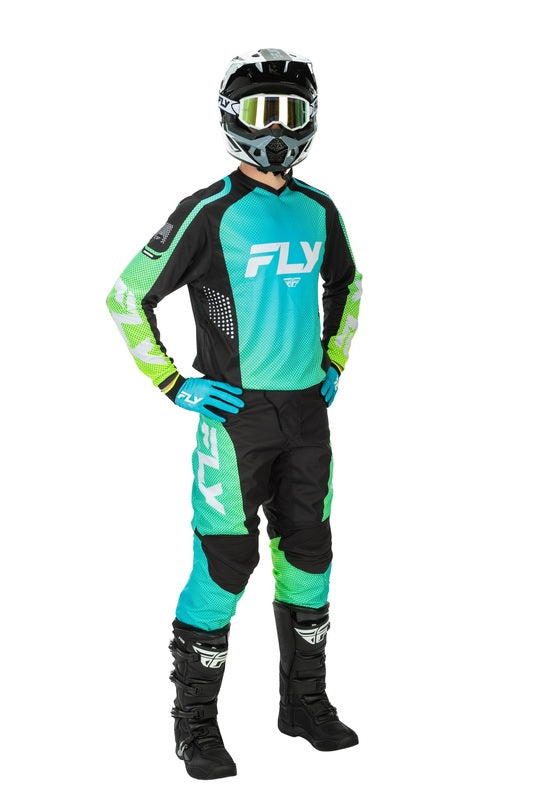 Fly Racing F 16 Handschuhe Aqua Schwarz Weiss