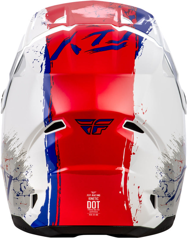 Fly Racing Kinetic Drip Jugend Helm Rotweissblau