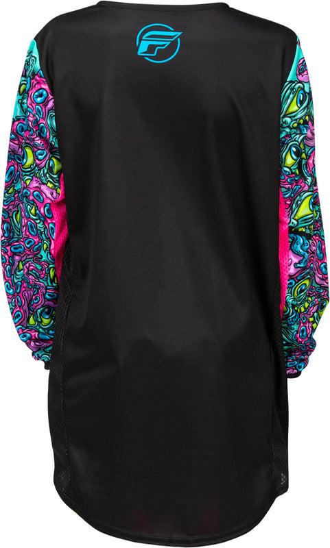 Fly Racing Kinetic Mutant Jugend Jersey Schwarz Multi