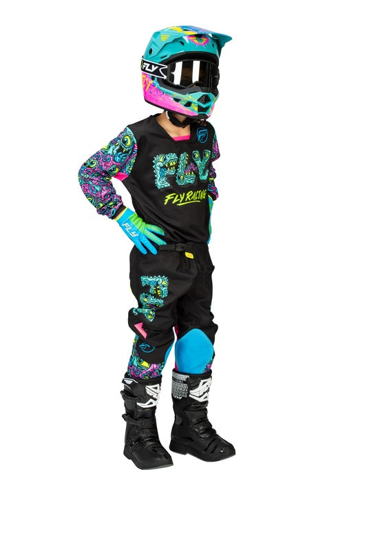 Fly Racing Kinetic Mutant Jugendhose Schwarz Multi
