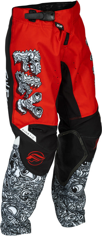 Fly Racing Kinetic Mutant Jugendhose Rot Weiss Schwarz