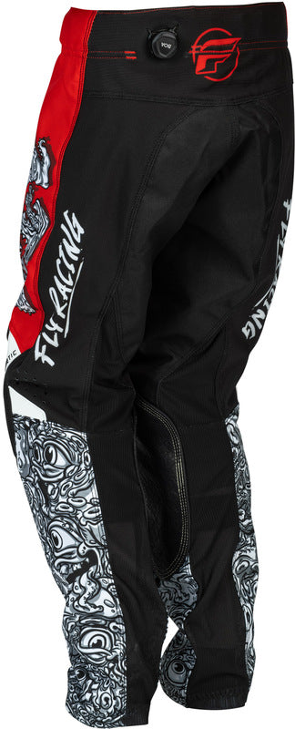Fly Racing Kinetic Mutant Jugendhose Rot Weiss Schwarz