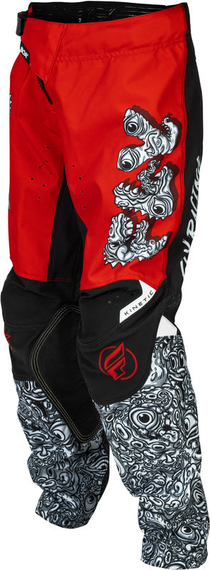 Fly Racing Kinetic Mutant Jugendhose Rot Weiss Schwarz
