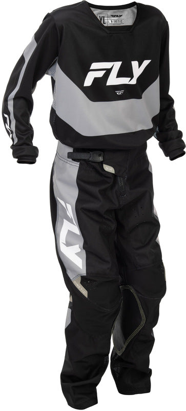 Fly Racing Kinetic Jugend Jersey Schwarz Grau