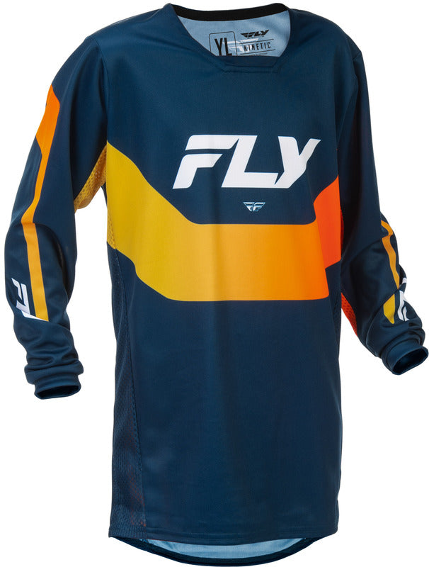 Fly Racing Kinetic Youth Jersey Navy Orange