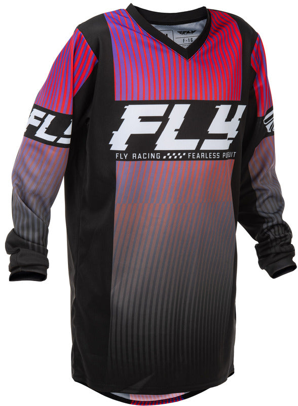 Fly Racing F 16 Jugend Jersey Schwarz Rot Purple