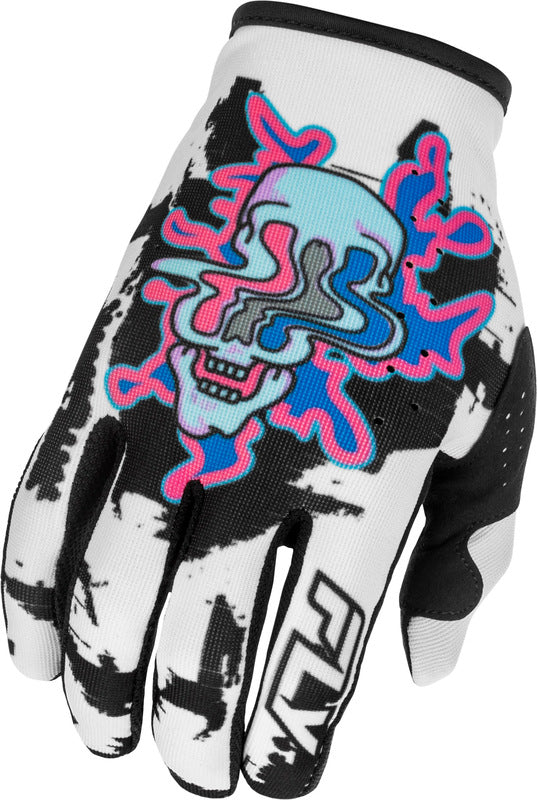 Fly Racing Lite Warp Special Edition Youth Handschuhe Weiss Blau Rosa