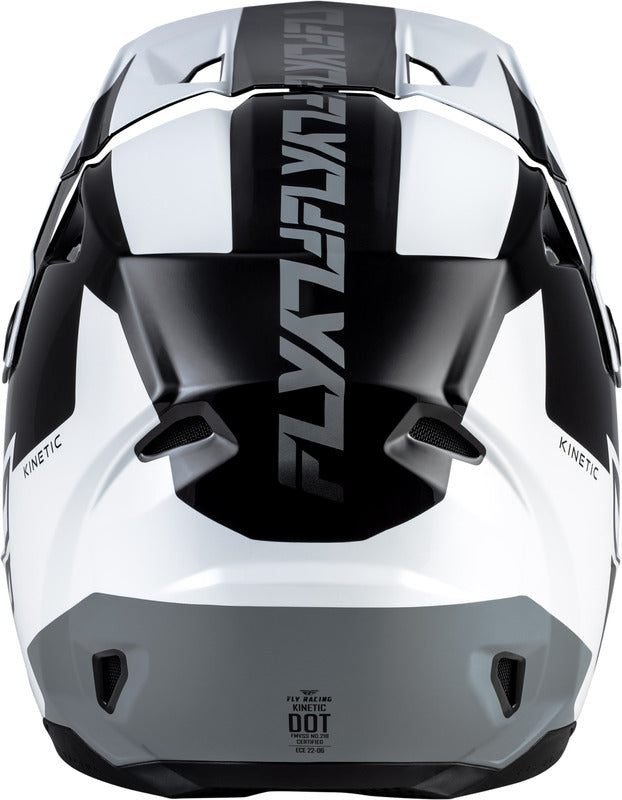 Fly Racing Kinetic Crest Helm Schwarzweissgrau