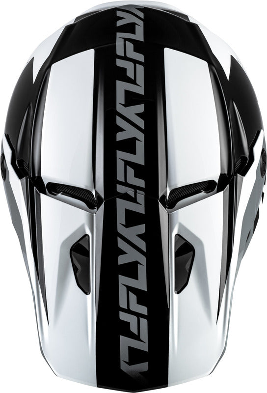 Fly Racing Kinetic Crest Helm Schwarzweissgrau