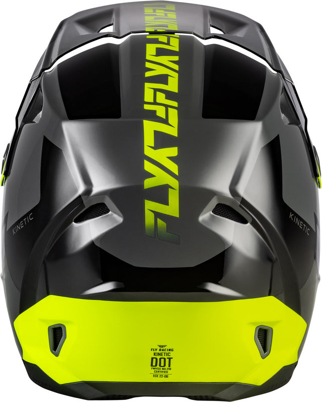 Fly Racing Kinetic Crest Helm Grauschwarzneon Gelb