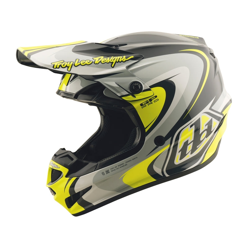 Troy Lee Designs Gp Pro Crossover Motocrosshelm Grau/Gelb