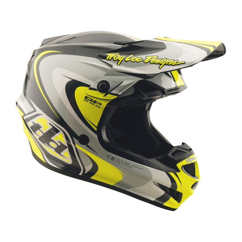 Troy Lee Designs Gp Pro Crossover Motocrosshelm Grau/Gelb