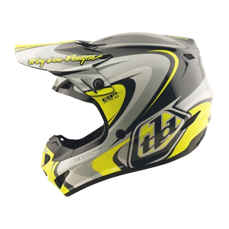 Troy Lee Designs Gp Pro Crossover Motocrosshelm Grau/Gelb