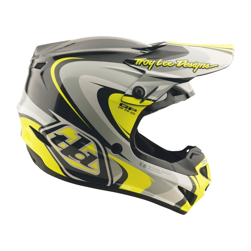 Troy Lee Designs Gp Pro Crossover Motocrosshelm Grau/Gelb