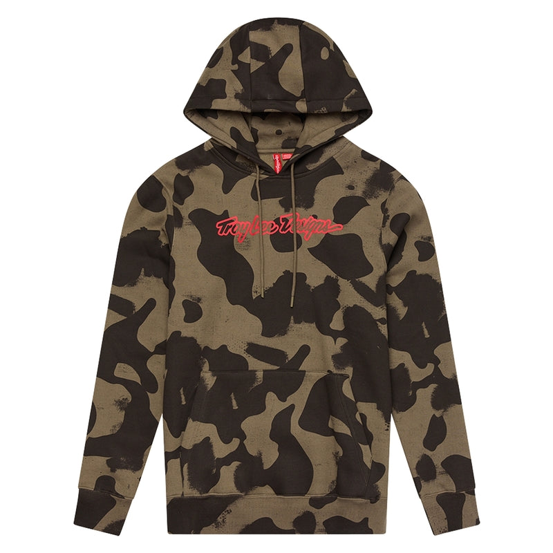 Jugend Hoodie von TROY LEE DESIGNS, Signature Camouflage Oliv, Freizeitbekleidung mit Kapuze und Tarnmuster, bequem und stylisch