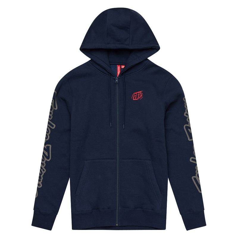 Troy Lee Designs Zip Up Branded Hoodie Dunkelblau