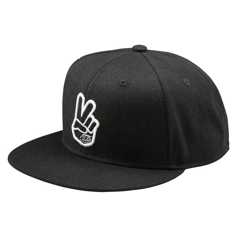 Troy Lee Designs Flat Bill Snapback Peace Cap Schwarz