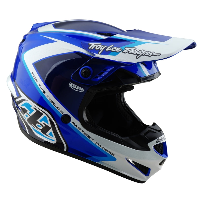 Troy Lee Designs Gp Shutter Motocrosshelm Blau/Weiß