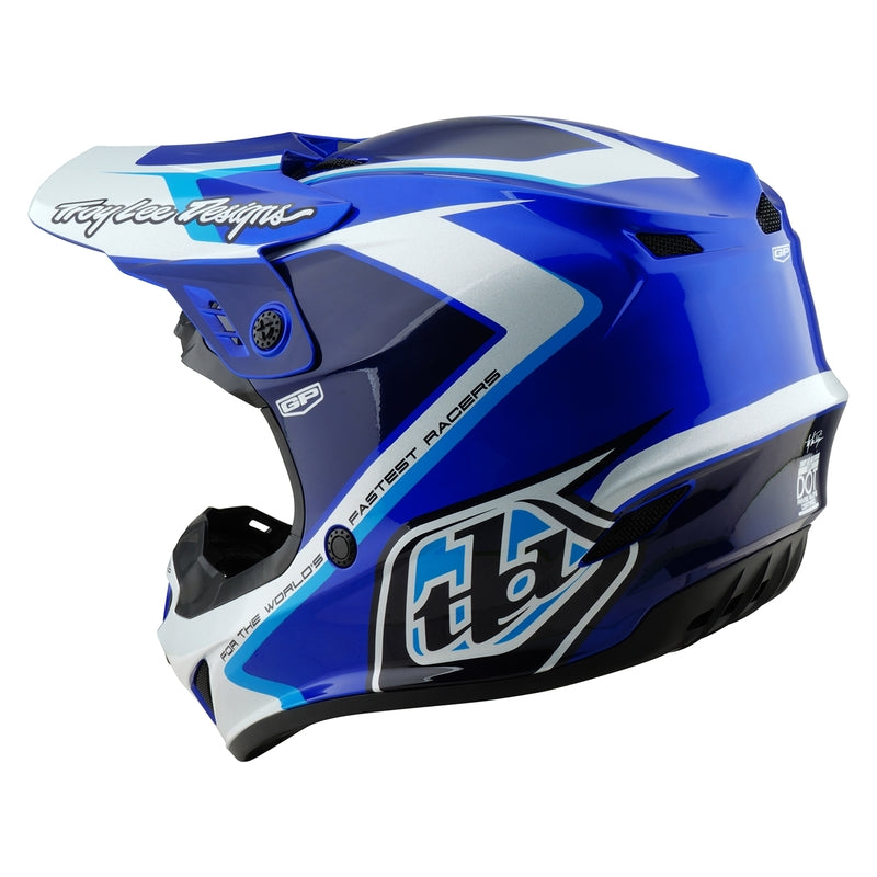 Troy Lee Designs Gp Shutter Motocrosshelm Blau/Weiß