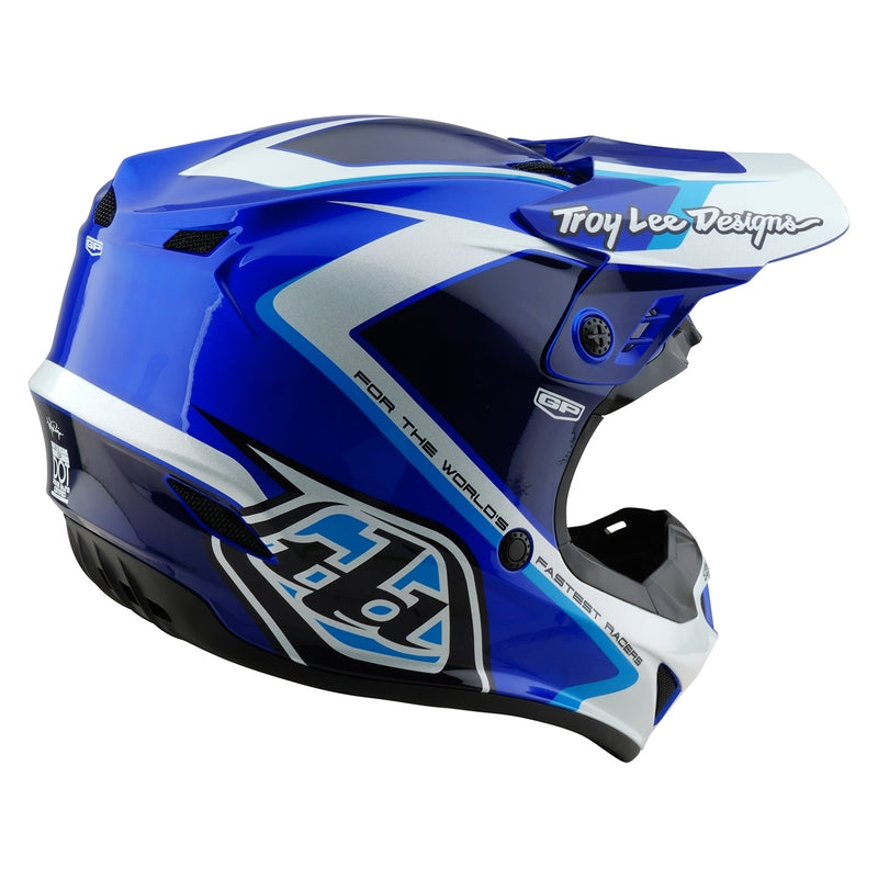 Troy Lee Designs Gp Shutter Motocrosshelm Blau/Weiß