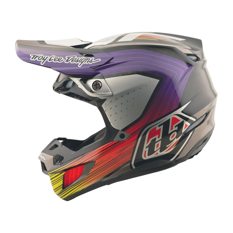 Troy Lee Designs Se5 Carbon Stripes Motocrosshelm Schwarz/Violett