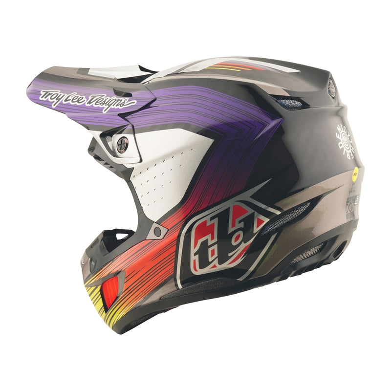 Troy Lee Designs Se5 Carbon Stripes Motocrosshelm Schwarz/Violett