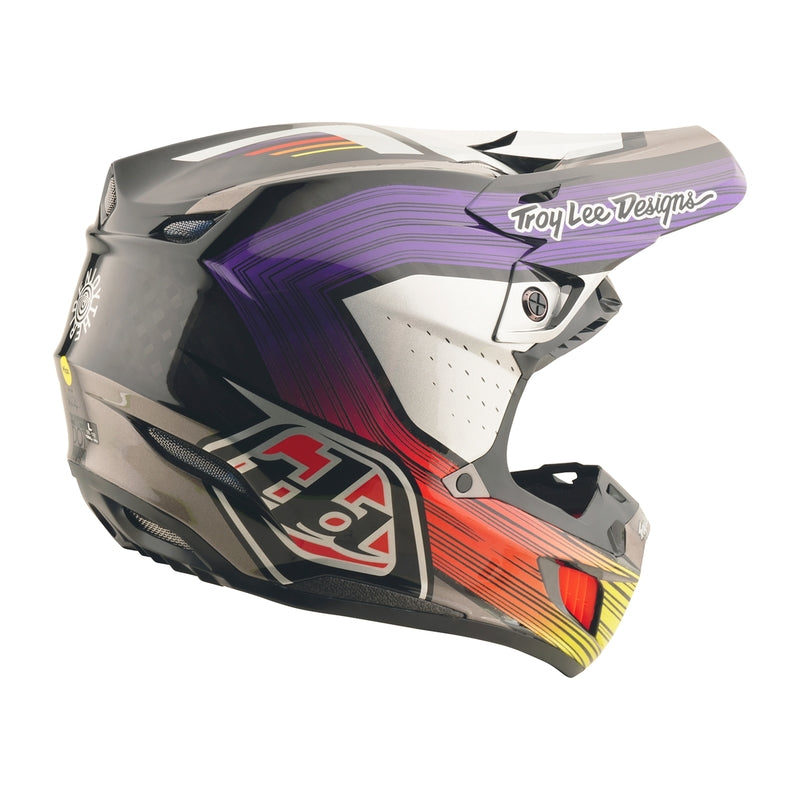 Troy Lee Designs Se5 Carbon Stripes Motocrosshelm Schwarz/Violett
