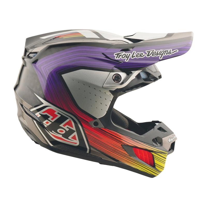 Troy Lee Designs Se5 Carbon Stripes Motocrosshelm Schwarz/Violett