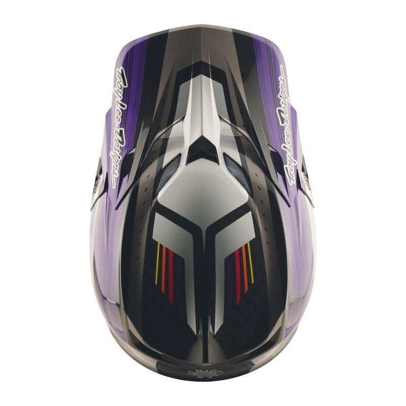 Troy Lee Designs Se5 Carbon Stripes Motocrosshelm Schwarz/Violett
