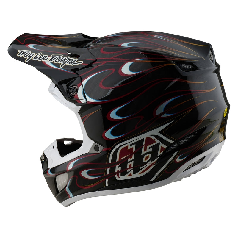 Troy Lee Designs Se5 Carbon Torched Motocrosshelm Schwarz/Rot
