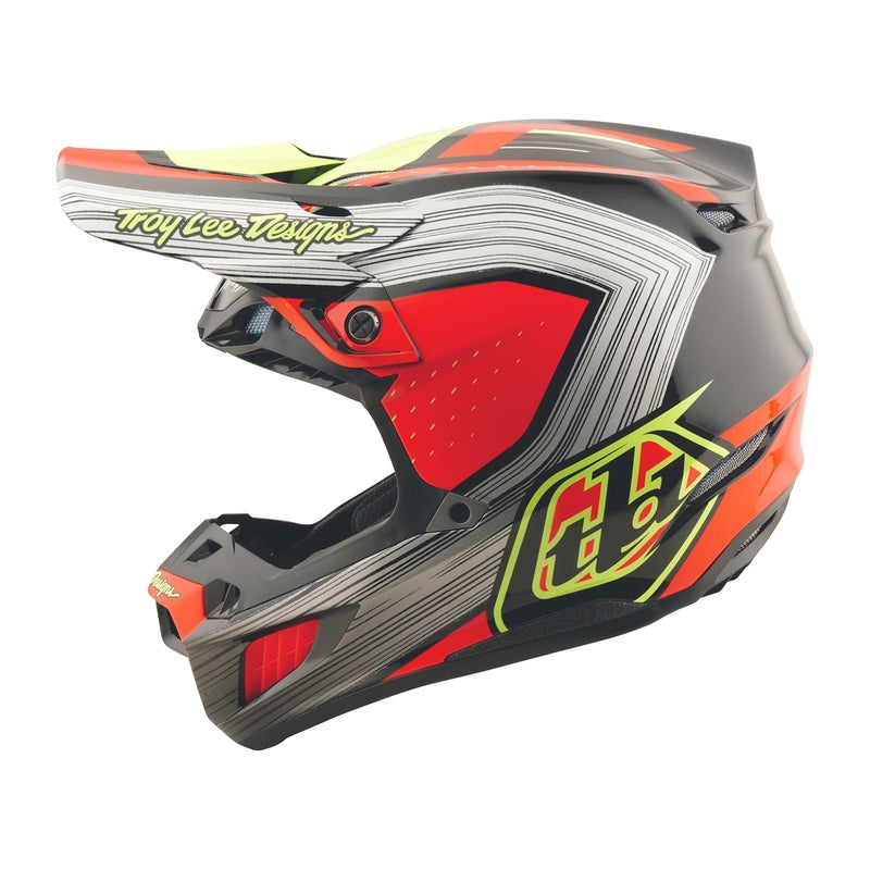 Troy Lee Designs Se5 Composite Stripes Motocrosshelm Schwarz/Infra Rot