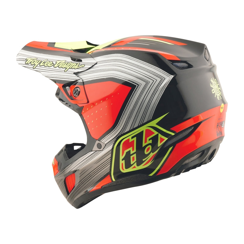 Troy Lee Designs Se5 Composite Stripes Motocrosshelm Schwarz/Infra Rot