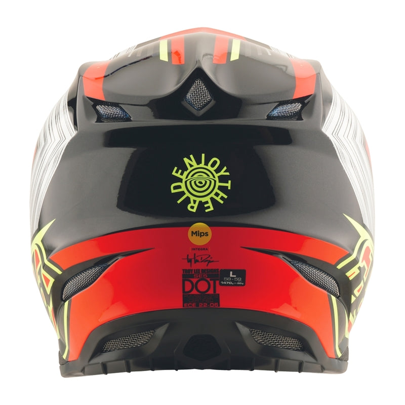 Troy Lee Designs Se5 Composite Stripes Motocrosshelm Schwarz/Infra Rot