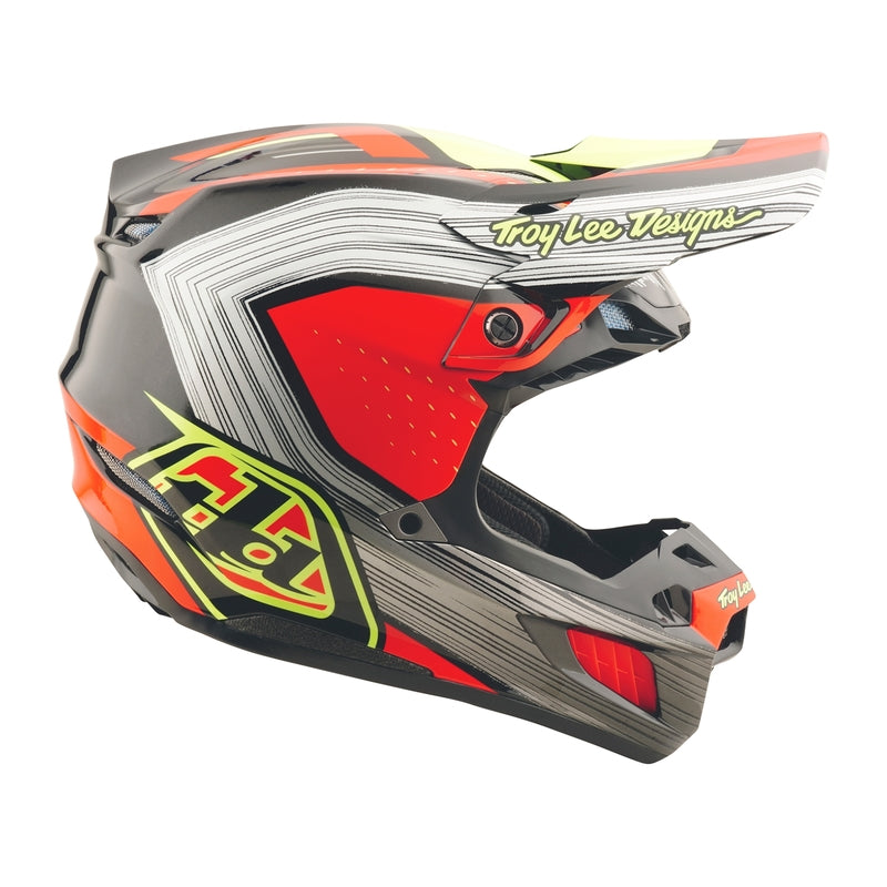 Troy Lee Designs Se5 Composite Stripes Motocrosshelm Schwarz/Infra Rot