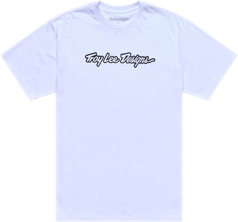 Troy Lee Designs Signature T Shirt Weiß/Schwarz