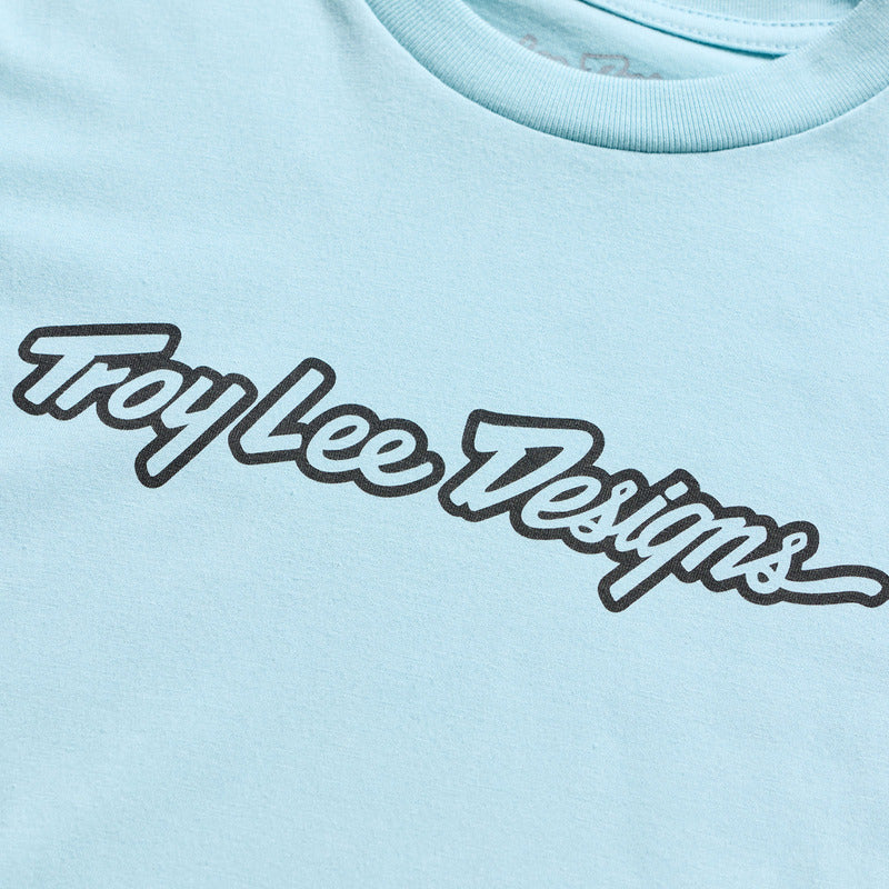 Troy Lee Designs Signature Jugend T Shirt Dawn Blau