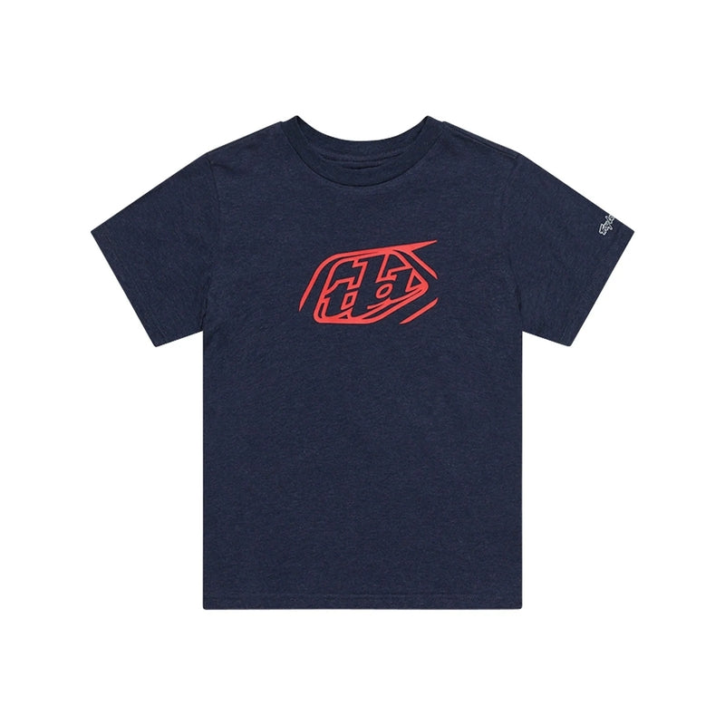 Troy Lee Designs Badge Jugend T Shirt Dunkelblau Meliert
