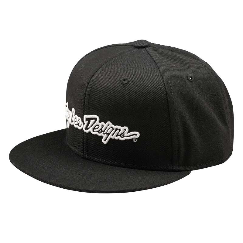 Troy Lee Designs Flat Bill Snapback Signature Cap Schwarz