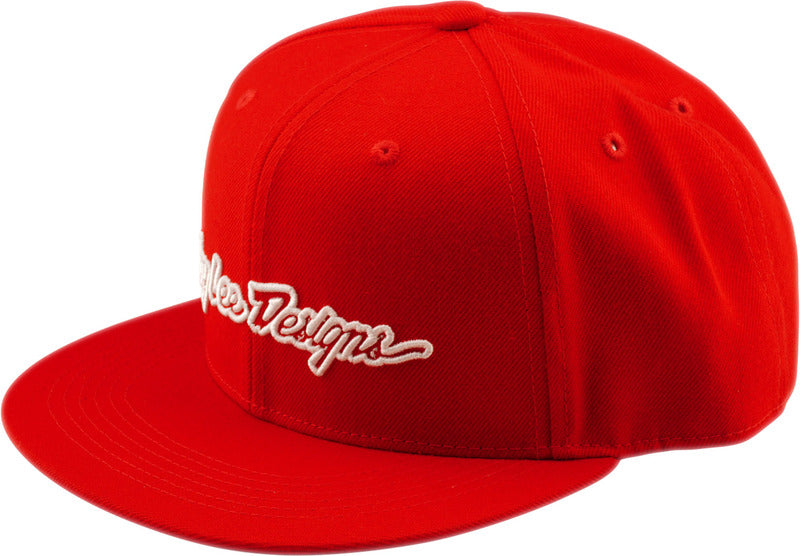 Troy Lee Designs Flat Bill Snapback Signature Team Rot Cap
