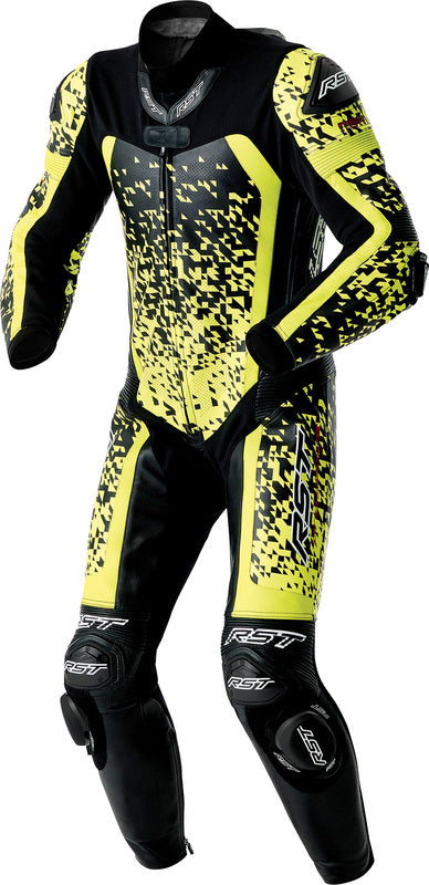RST Pro Series D3O Airbag Lederkombi - Schwarz/Flo Gelb
