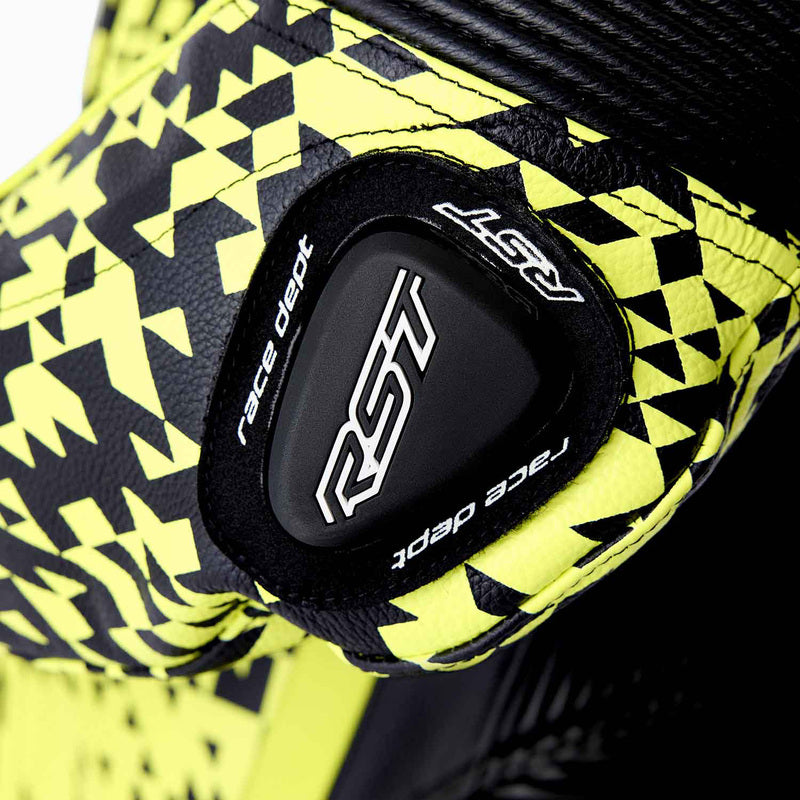 RST Pro Series D3O Airbag Lederkombi - Schwarz/Flo Gelb